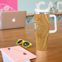 Africa King Proteas Dashiki Motif Tumbler With Handle Gold Style - Wonder Print Shop