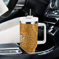 Africa King Proteas Dashiki Motif Tumbler With Handle Gold Style - Wonder Print Shop