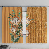 Africa King Proteas Dashiki Motif Window Curtain Gold Style - Wonder Print Shop