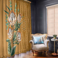 Africa King Proteas Dashiki Motif Window Curtain Gold Style - Wonder Print Shop