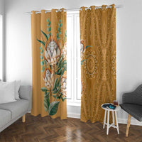 Africa King Proteas Dashiki Motif Window Curtain Gold Style - Wonder Print Shop