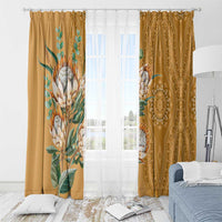 Africa King Proteas Dashiki Motif Window Curtain Gold Style - Wonder Print Shop