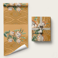 Africa King Proteas Dashiki Motif Wrapping Paper Gold Style - Wonder Print Shop