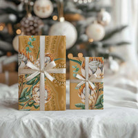Africa King Proteas Dashiki Motif Wrapping Paper Gold Style - Wonder Print Shop