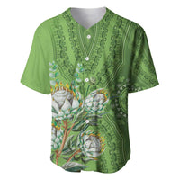 Africa King Proteas Dashiki Motif Baseball Jersey Green Style LT9 - Wonder Print Shop
