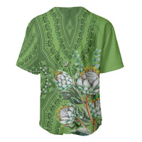 Africa King Proteas Dashiki Motif Baseball Jersey Green Style LT9 - Wonder Print Shop