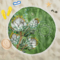 Africa King Proteas Dashiki Motif Beach Blanket Green Style LT9 - Wonder Print Shop