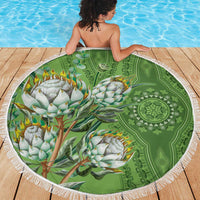 Africa King Proteas Dashiki Motif Beach Blanket Green Style LT9 - Wonder Print Shop