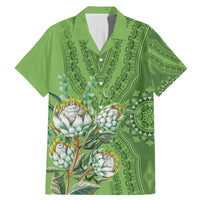 Africa King Proteas Dashiki Motif Family Matching Mermaid Dress and Hawaiian Shirt Green Style LT9 - Wonder Print Shop