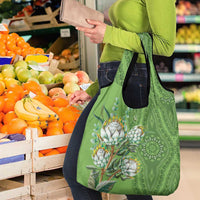 Africa King Proteas Dashiki Motif Grocery Bag Green Style