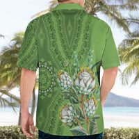 Africa King Proteas Dashiki Motif Hawaiian Shirt Green Style - Wonder Print Shop