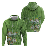 Africa King Proteas Dashiki Motif Hoodie Green Style - Wonder Print Shop