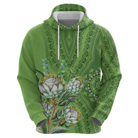Africa King Proteas Dashiki Motif Hoodie Green Style - Wonder Print Shop