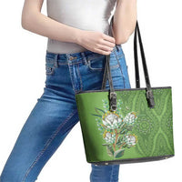 Africa King Proteas Dashiki Motif Leather Tote Bag Green Style - Wonder Print Shop