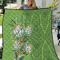 Africa King Proteas Dashiki Motif Quilt Green Style - Wonder Print Shop