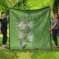 Africa King Proteas Dashiki Motif Quilt Green Style - Wonder Print Shop