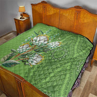 Africa King Proteas Dashiki Motif Quilt Green Style - Wonder Print Shop