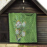 Africa King Proteas Dashiki Motif Quilt Green Style - Wonder Print Shop