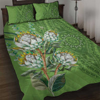 Africa King Proteas Dashiki Motif Quilt Bed Set Green Style - Wonder Print Shop