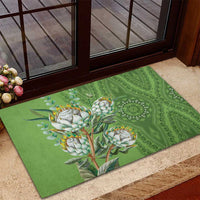 Africa King Proteas Dashiki Motif Rubber Doormat Green Style - Wonder Print Shop