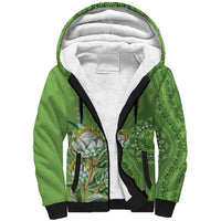 Africa King Proteas Dashiki Motif Sherpa Hoodie Green Style - Wonder Print Shop