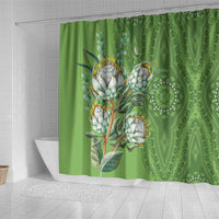 Africa King Proteas Dashiki Motif Shower Curtain Green Style