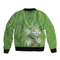 Africa King Proteas Dashiki Motif Sleeve Zip Bomber Jacket Green Style - Wonder Print Shop