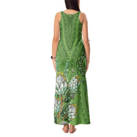 Africa King Proteas Dashiki Motif Tank Maxi Dress Green Style - Wonder Print Shop