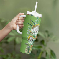 Africa King Proteas Dashiki Motif Tumbler With Handle Green Style - Wonder Print Shop