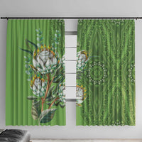 Africa King Proteas Dashiki Motif Window Curtain Green Style - Wonder Print Shop