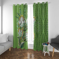 Africa King Proteas Dashiki Motif Window Curtain Green Style - Wonder Print Shop
