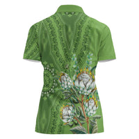 Africa King Proteas Dashiki Motif Women Polo Shirt Green Style - Wonder Print Shop