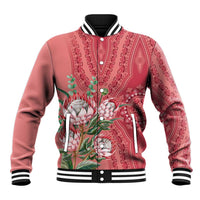Africa King Proteas Dashiki Motif Baseball Jacket Peach Style LT9 - Wonder Print Shop