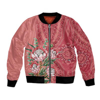 Africa King Proteas Dashiki Motif Bomber Jacket Peach Style LT9 - Wonder Print Shop