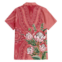 Africa King Proteas Dashiki Motif Family Matching Short Sleeve Bodycon Dress and Hawaiian Shirt Peach Style - Wonder Print Shop