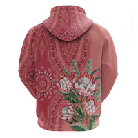 Africa King Proteas Dashiki Motif Hoodie Peach Style - Wonder Print Shop