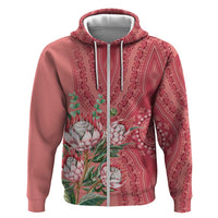 Africa King Proteas Dashiki Motif Hoodie Peach Style - Wonder Print Shop