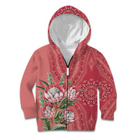 Africa King Proteas Dashiki Motif Kid Hoodie Peach Style - Wonder Print Shop