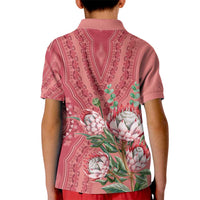 Africa King Proteas Dashiki Motif Kid Polo Shirt Peach Style - Wonder Print Shop