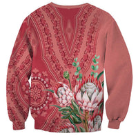 Africa King Proteas Dashiki Motif Sweatshirt Peach Style - Wonder Print Shop