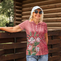 Africa King Proteas Dashiki Motif Women Polo Shirt Peach Style - Wonder Print Shop
