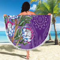 Africa King Proteas Dashiki Motif Beach Blanket Violet Style LT9 - Wonder Print Shop