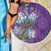 Africa King Proteas Dashiki Motif Beach Blanket Violet Style LT9 - Wonder Print Shop