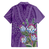 Africa King Proteas Dashiki Motif Family Matching Long Sleeve Bodycon Dress and Hawaiian Shirt Violet Style LT9 - Wonder Print Shop