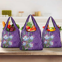 Africa King Proteas Dashiki Motif Grocery Bag Violet Style