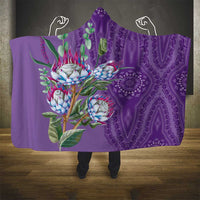 Africa King Proteas Dashiki Motif Hooded Blanket Violet Style