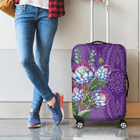 Africa King Proteas Dashiki Motif Luggage Cover Violet Style - Wonder Print Shop