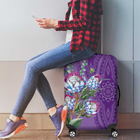 Africa King Proteas Dashiki Motif Luggage Cover Violet Style - Wonder Print Shop