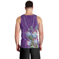 Africa King Proteas Dashiki Motif Men Tank Top Violet Style - Wonder Print Shop