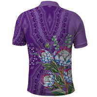 Africa King Proteas Dashiki Motif Polo Shirt Violet Style - Wonder Print Shop
